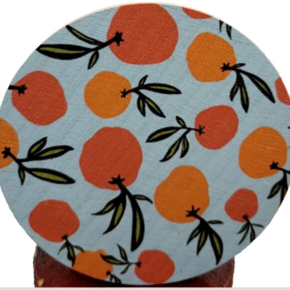 New Sand+Fog 12oz Orange Blossom  Candle w/Artistically Painted Wood Lid - Picture 3 of 4